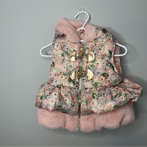 Little Lass Pink and Gold Quilted Vest